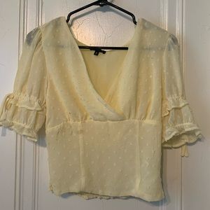 Puff sleeve V neck blouse